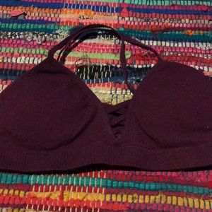 Maroon Strappy Bralette Removable Padding